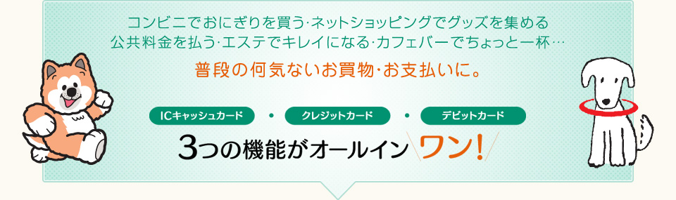 ICキャッシュカード・クレジットカード・デビットカード｜３つの機能がオールインワン