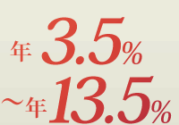 金利は年3.5％～年13.5％